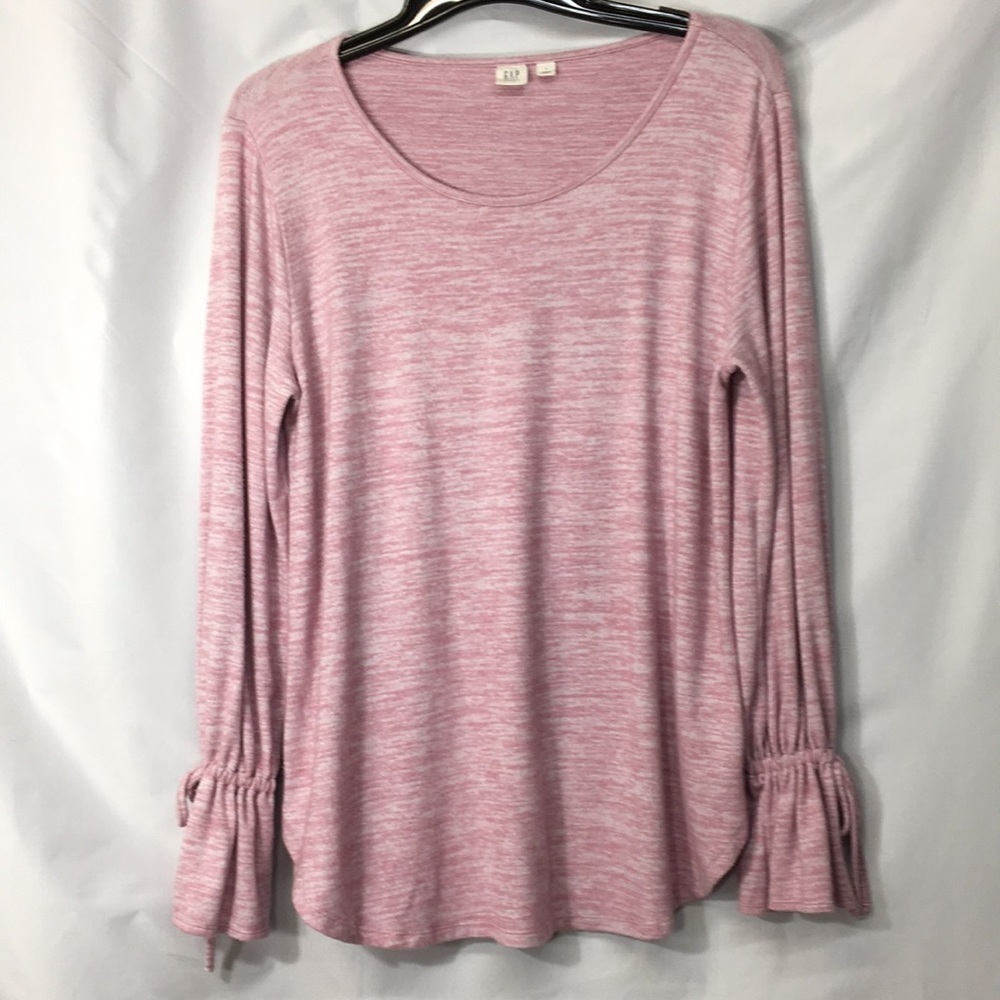 Gap Maternity Women’s Pink Heathered Long-Sleeve Blouse Size L Like-NEW